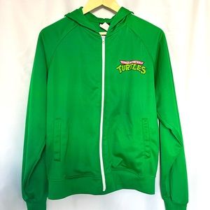 2006 Teenage Mutant Ninja Turtles Track Jacket  Sz M Green Hooded TMNT